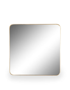 Square Brushed Gold Wall Mirror 70.7 cm x 70.7 cm x 4 cm Deep