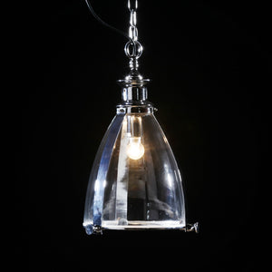Chrome and Glass Lantern Ceiling Pendant Light 50 x 30 x 30 cm