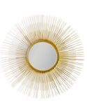 Beautiful Contemporary Gold Metal Framed Sunburst Spine Mirror 79 cm Diameter