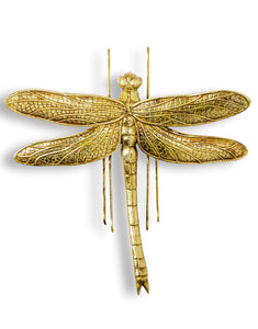 Large Antiqued Gold Dragonfly Wall Hanging Sculpture 27 cm High x 27 cm Wide x 8 cm Deep