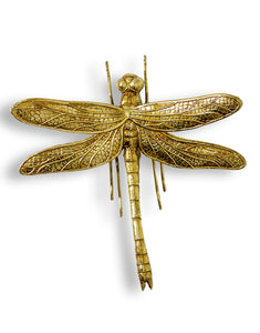 Medium Antiqued Gold Dragonfly Wall Hanging Sculpture 21.5 cm High x 21.3 cm Wide x 8 cm Deep