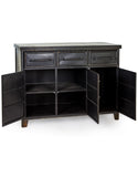 Industrial Style Distressed Black Metal Cabinet 81 x 100 x 40.5 cm Due April