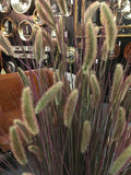 Artificial Ornamental Grass in Galvanised Pot Faux Botanical 145 cm Tall