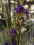 Artificial Ornamental Iris in Galvanised Pot Faux Botanical 155 cm Tall