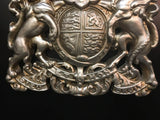 Queen Elizabeth Antique Silver Coloured Coat of Arms Wall Plaque 37 x 36 cm