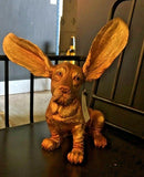 Gold Surprised Basset Hound Dog Ornament Statue Decorative Big Ears 37 cm High
