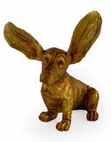 Gold Surprised Basset Hound Dog Ornament Statue Decorative Big Ears 37 cm High