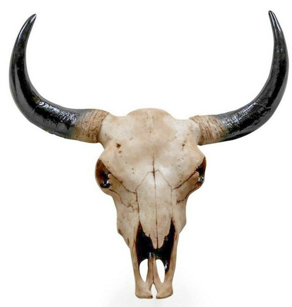 Fabulous Repro Bison Skull Wall Hanging - 47 cm High X 42 cm Wide X 15 cm Deep