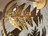 Large Antiqued Gold Metal Palm Leaf Floor Lamp 186 cm High x 96 cm x 96 cm - Due October