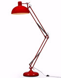 Large Stylish Red Desk Style Floor Lamp With Purple Fabric Flex 190 cm High
