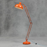 Large Stylish Orange Desk Floor Lamp With Yellow Fabric Flex 190 cm High - Expected July