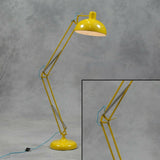 Large Stylish Yellow Desk Floor Lamp With Yellow Fabric Flex 190 cm High
