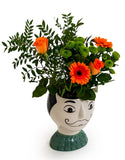 Ceramic Doodle Moustache Man Plant Pot / Vase