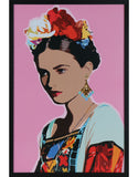 Large Pair of Black Wood Framed Frida Kahlo Prints 78 cm High x 53 cm Wide Each