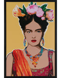 Large Pair of Black Wood Framed Frida Kahlo Prints 78 cm High x 53 cm Wide Each