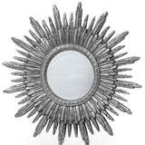 Beautiful Vintage Style Antiqued Silver Framed Sunburst Mirror 89 cm Diameter