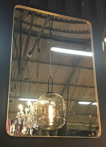 Large Rectangular Brushed Gold Wall Mirror