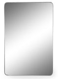Large Rectangular Brushed Silver Wall Mirror 120.7 cm x 80.7 cm x 4 cm Deep