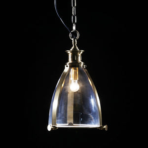 Brass and Glass Lantern Ceiling Pendant Light 50 x 30 x 30 cm