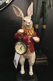 Alice in Wonderland White Rabbit With Working Clock Standing Figure 35 cm High