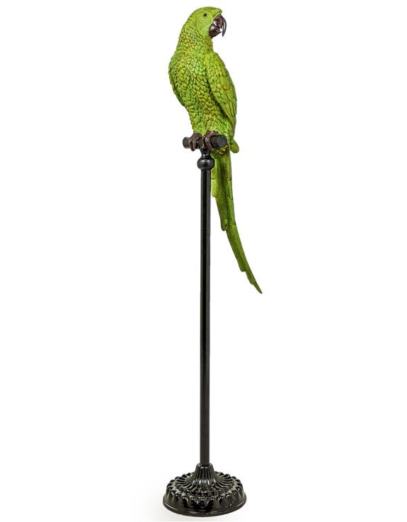 Large Tropical Green Parrot Figure on Stand  116 cm High