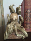 Gold Colour Pair of Octopus Bookends 20 cm High x 15 cm Wide x 13 cm Deep each