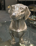 Silver Dachshund Sausage Dog Figure Ornament Height 24 x Width 44 x Depth 11 cm