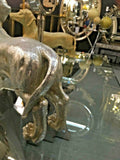 Silver Dachshund Sausage Dog Figure Ornament Height 24 x Width 44 x Depth 11 cm