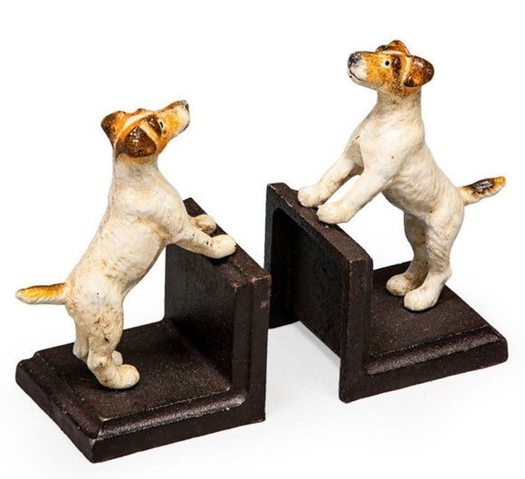 Cast Iron Antiqued Pair of Terrier Bookends 16 x 9 x 9 cm each