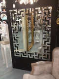 Large Venetian Grecian Key Frame Wall Mirror 122 x 98 x 2cm