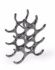 Stylish Aluminium 9 Bottle Wine Rack Storage Height 36 x Width 28 x Depth 12 cm