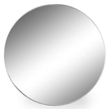 Extra Large Round Brushed Silver Wall Mirror 90.7 cm Diameter x 4 cm Deep